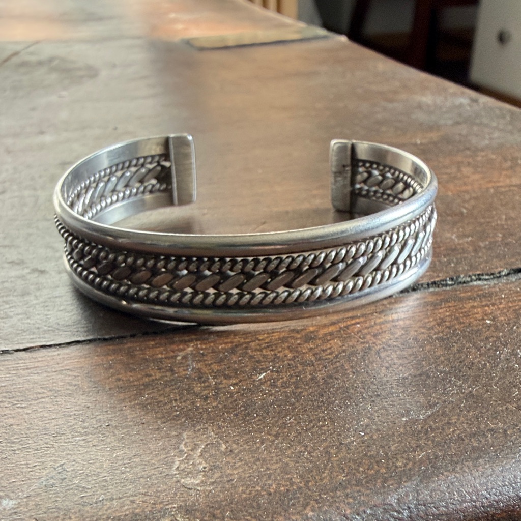Vintage Navajo Sterling Silver Braided Women's Bracelet